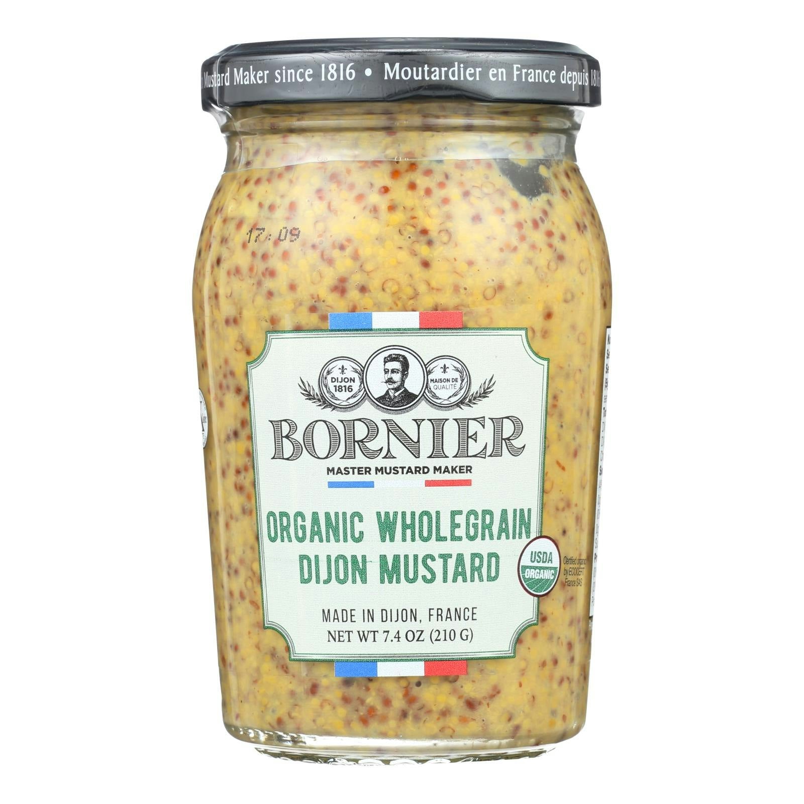 Bornier Mustard Whole Grain 7.4 oz (Pack of 6)