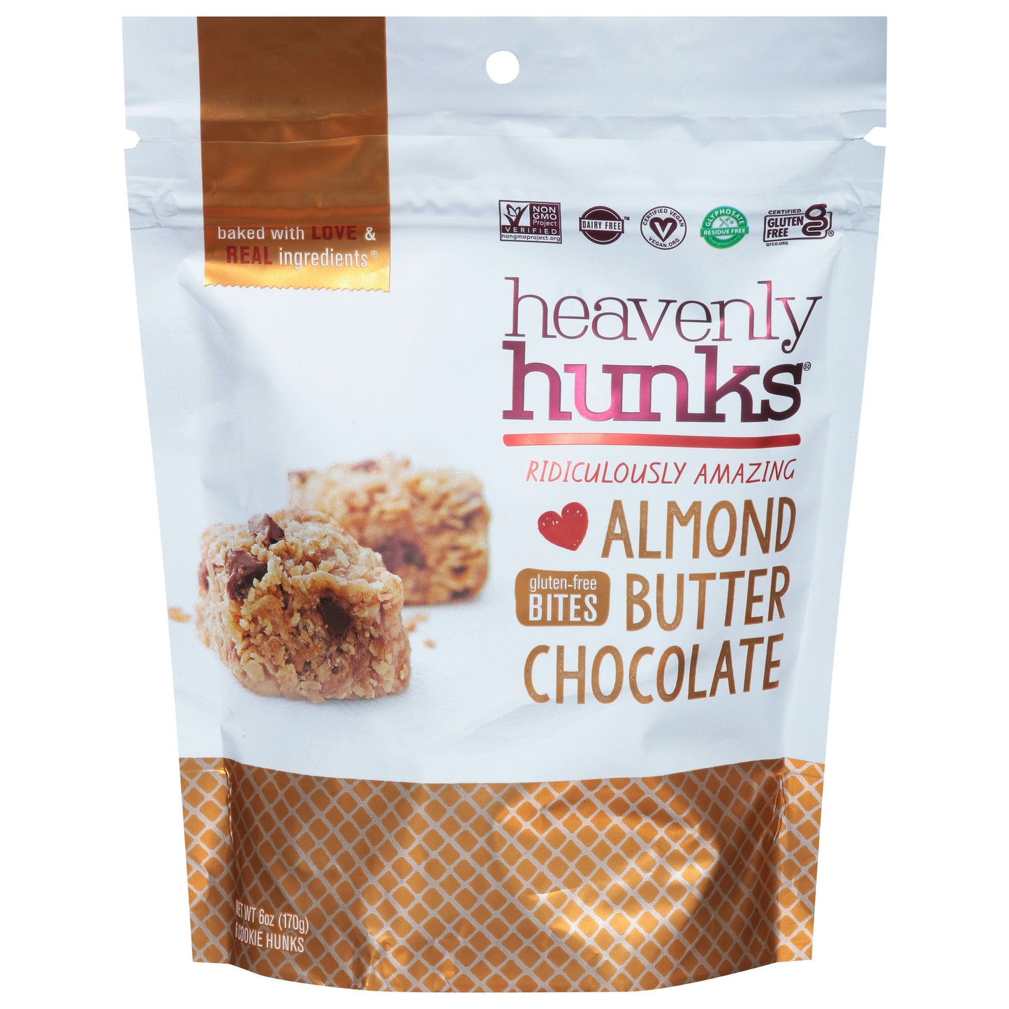 Heavenly Hunks Cookies Almond Butter Chocolate 6 Oz Pack of 6