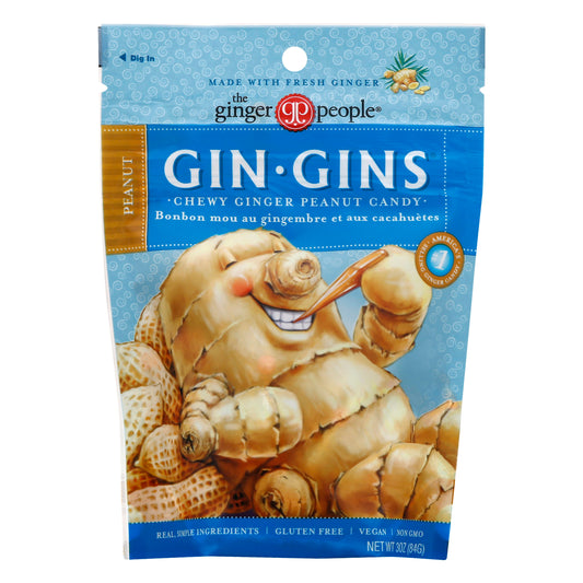 Ginger People Ginger Chew Peanut Bag 3 Oz (Pack of 12)