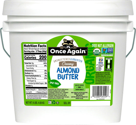 Once Again Almond Butter-Creamy Organic 9 Lb