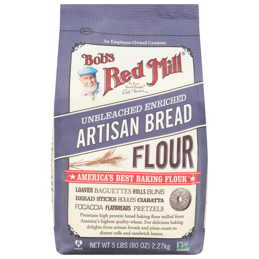 Bobs Red Mill Flour Bread Artisan 5 Lb (Pack of 4)