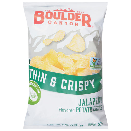 Boulder Canyon Chip Thin Crispy Avocado oil Jalapeno 6 Oz Pack of 12