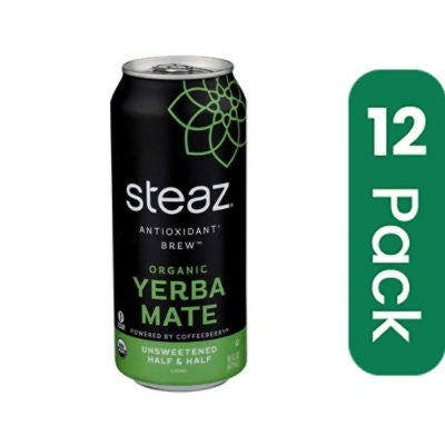 Steaz Organic Unsweetened Half and Half Yerba Mate - 16 Fluid Ounce (Pack of 12)