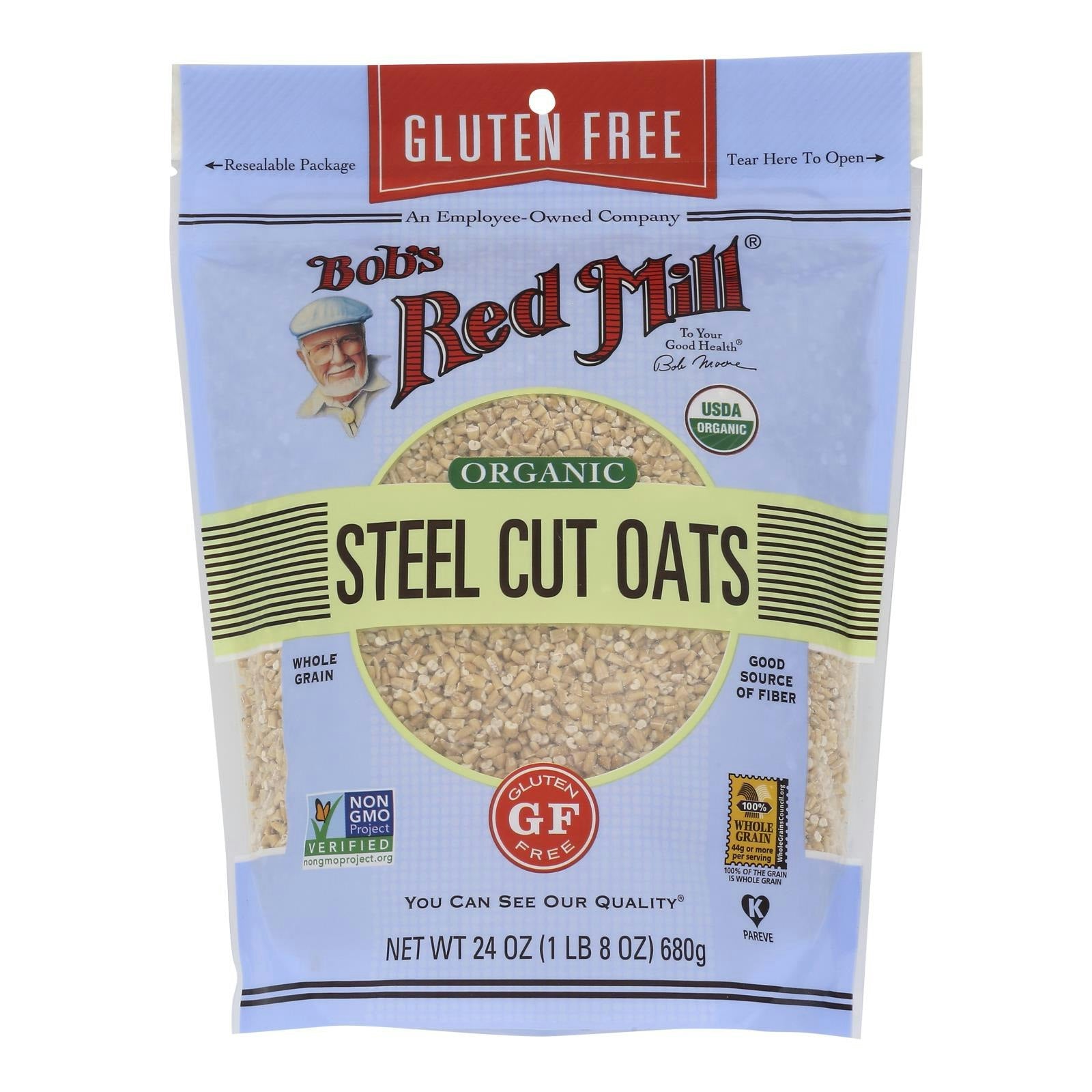 Bobs Red Mill Oats Steel Cut Gluten Free Organic 24 Oz (Pack Of 4)