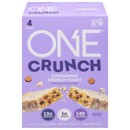 ONE CRUNCH Cinnamon French Toast Bar Tray - 4-5.64 Oz (Pack of 6)