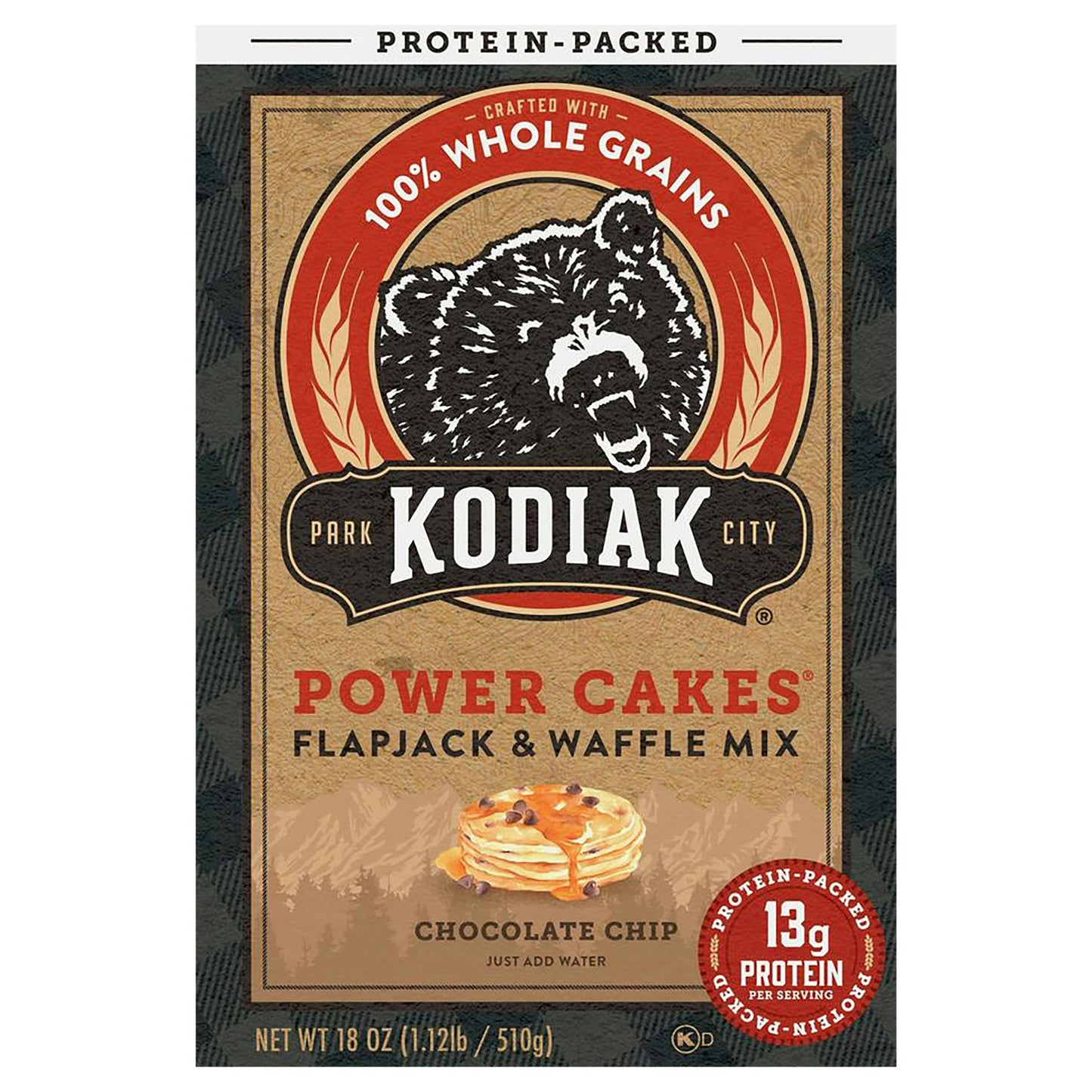 Kodiak Mix Flapjack Power Chocolate Chip 18 Oz Pack of 6