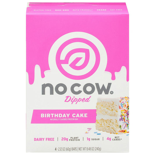 No Cow Bar Bar Birthday Cake 4Pack 8.48 Oz (Pack of 6)