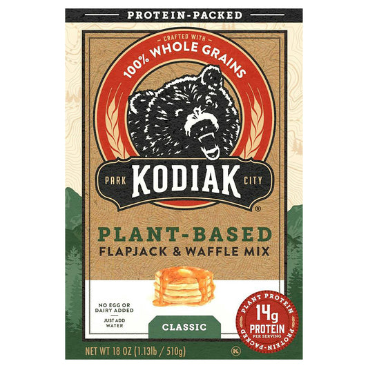 Kodiak Mix Flapjack & Waffle Mix Homestd Plant Based 18 Oz Pack of 6