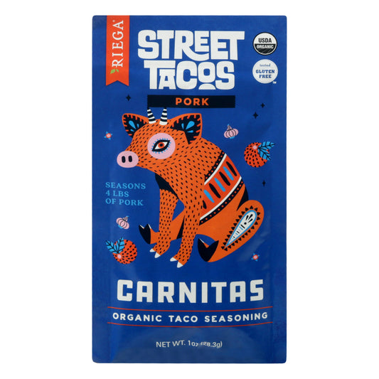 Riega Seasoning Taco Street Carnitas 1 oz (Pack of 8)