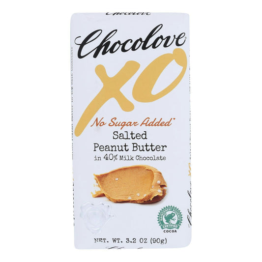 Chocolove - Xo Bar Milk Chocolate Salted Peanut Butter 3.2 oz (Pack of 10)