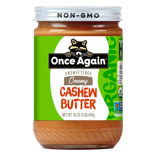 Once Again Cashew Butter No salt 16 oz (Pack of 6)