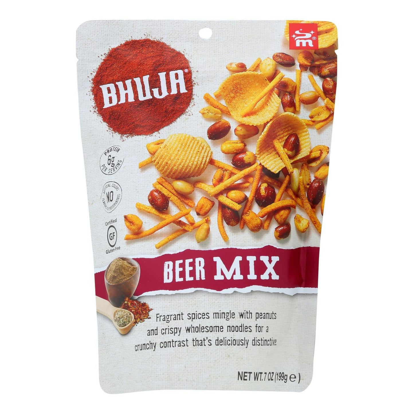 Bhuja Snacks Beer Mix 7 Oz (Pack of 6)