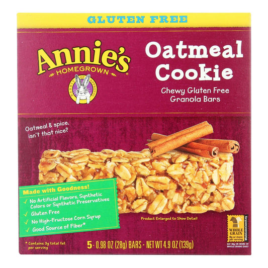 Annie's Homegrown Chewy Gluten Free Granola Bars Oatmeal Cookies 4.9 oz (Pack of 12)