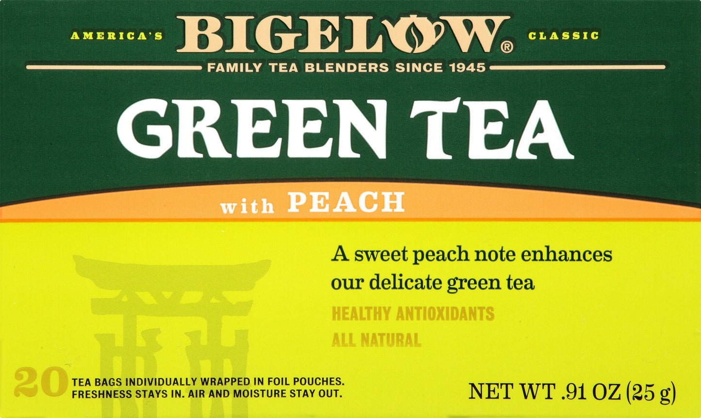 Bigelow Tea Green Peach 20 Bag 0.91 Oz Pack of 6