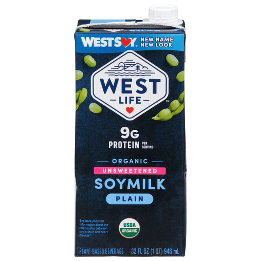 West Life Soymilk Unsweetened Organic 32 Fo Pack of 6