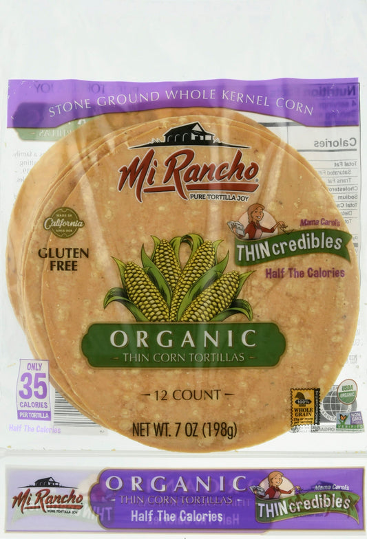 Mi Rancho Thin Organic Corn Tortillas 12 Ct 7 Oz Pack of 12