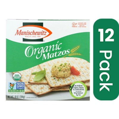 Manischewitz Organic Matzos - 10 oz (Pack of 12)