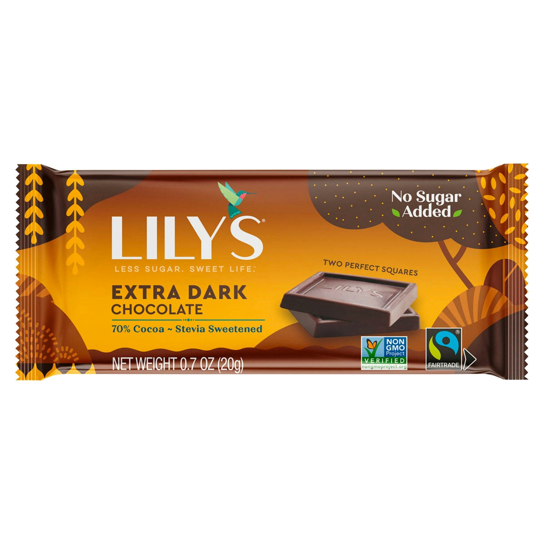 Lilys Sweets Dark Chocolate Bar 70 0.7 Oz (Pack of 18)