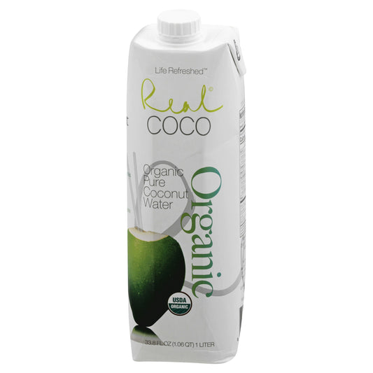 Real Coco Water Pure Organic 33.8 Fl Oz (Pack of 6)