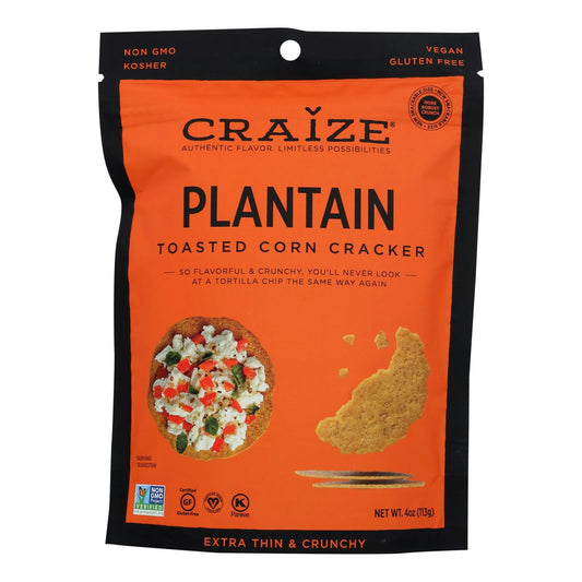 Craize Plantain Toasted Corn Crisps Gluten Free 4 Oz Pack of 6