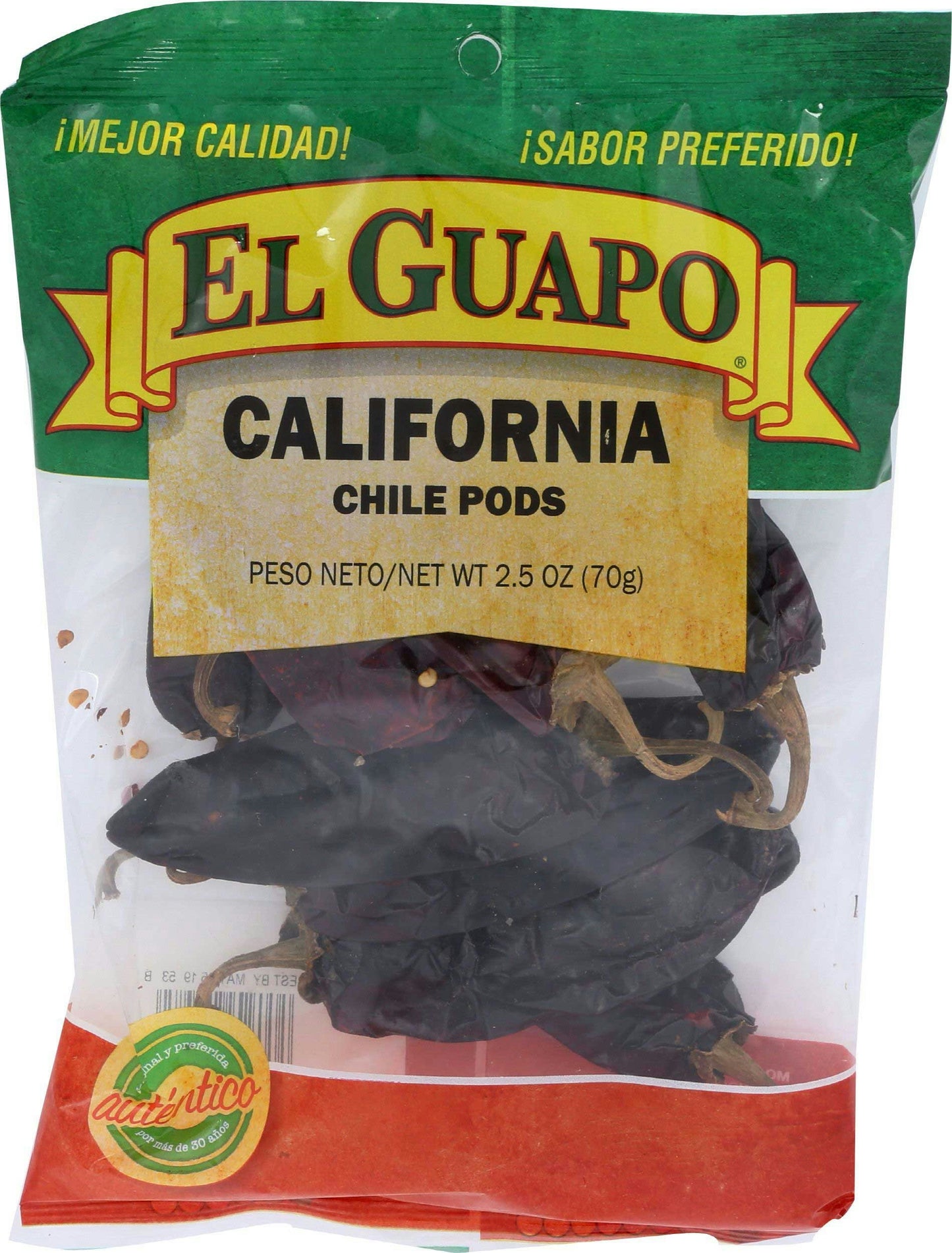 EL Guapo California Chili Pods - 2.5 Ounce (Pack of 12)