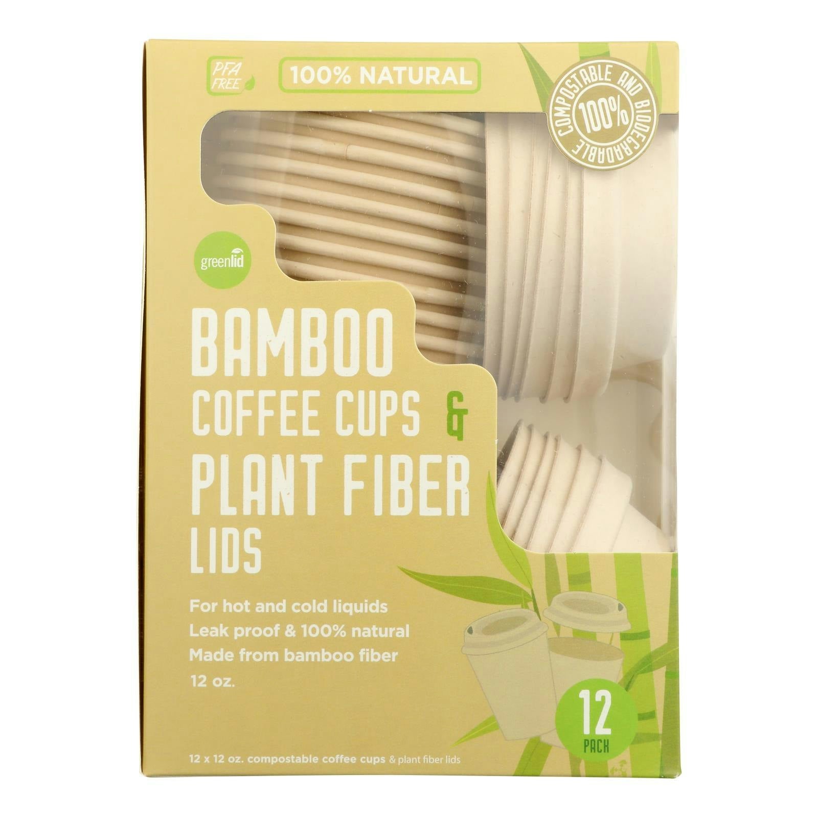 Greenlid Cups Bamboo Wlid 12 Pack (Pack of 10)