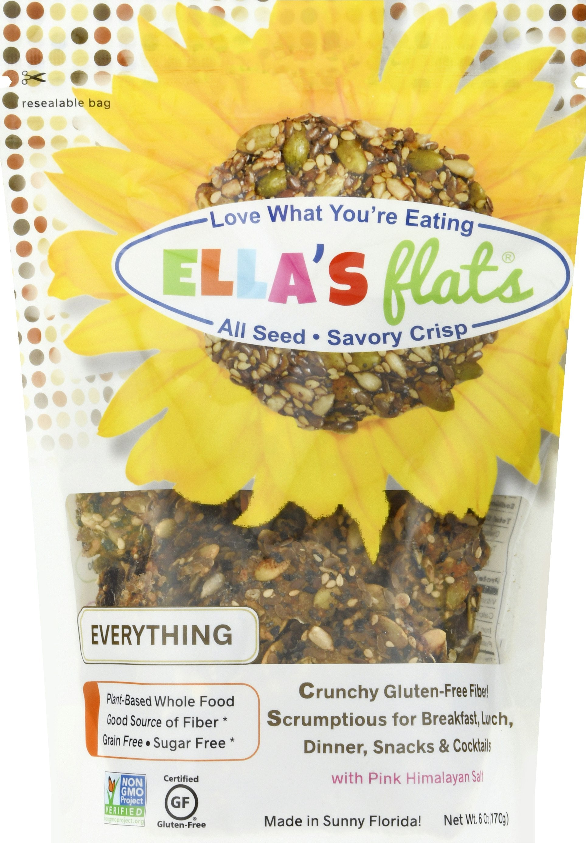 Ellas Flats Crackers Everything 4.8 Oz (Pack of 6)