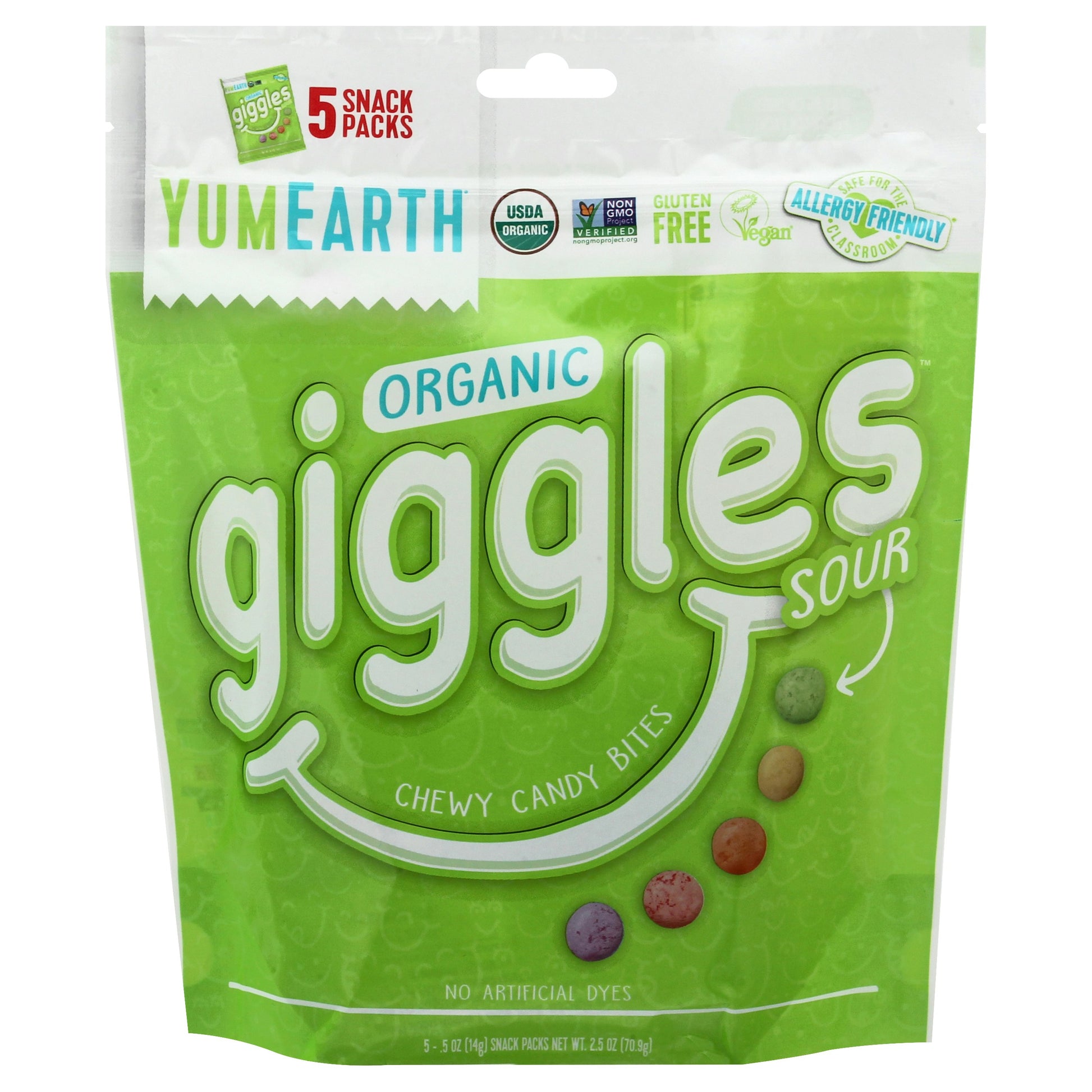 Yumearth Candy Sour Giggles 2.5 oz (Pack of 12)