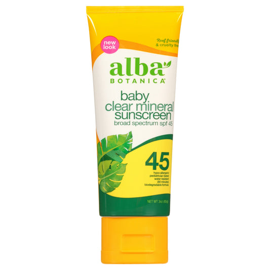 Alba Botanica Sunscreen SPF45 Mineral Baby 3 Oz