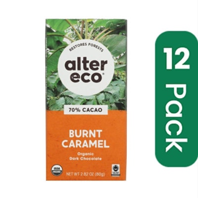 Alter Eco Americas Organic Chocolate Bar - Dark Salted Burnt Caramel - 2.82 oz Bars (Pack of 12)