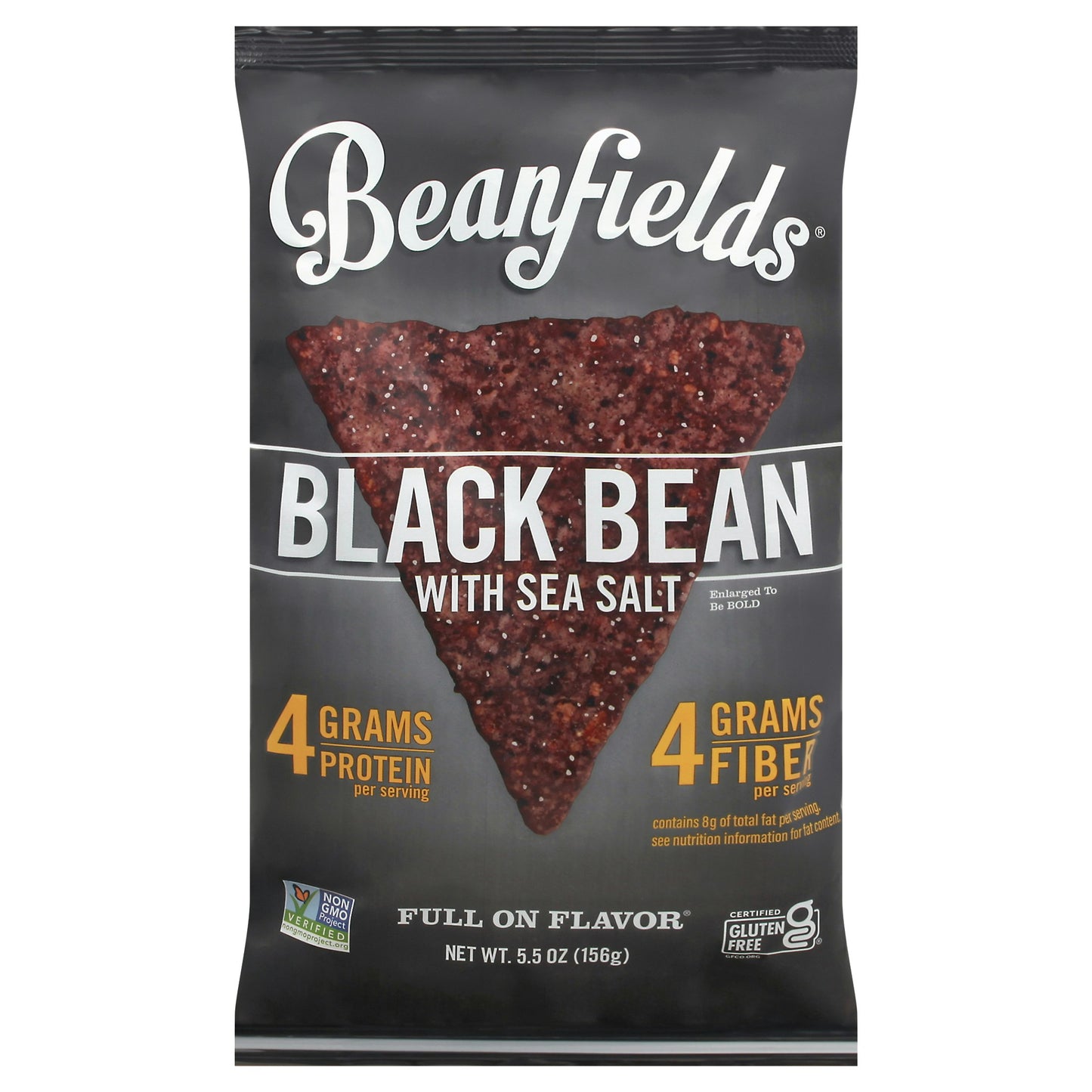 Beanfields Chip Black Bean & Sea Salt 5.5 oz (Pack of 6)