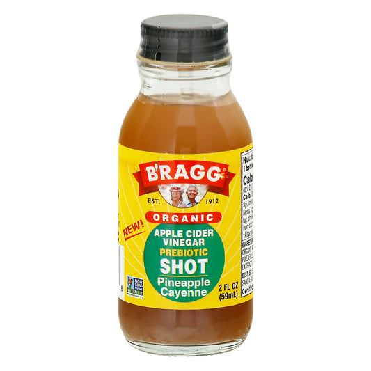 Bragg Shot Apple Cider Vinegar Pineapple Cayenne Organic 2 fl oz (Pack of 4)