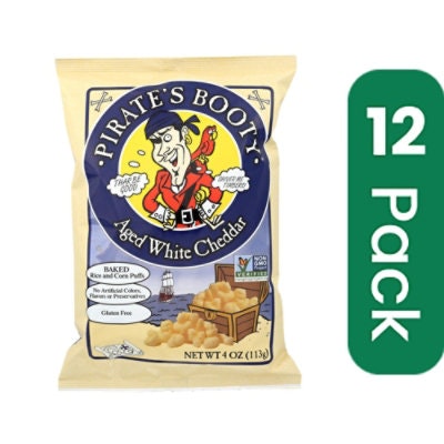 Pirate Brand White Cheddar Non Gmo Gluten Free - 4 oz (Pack of 12)