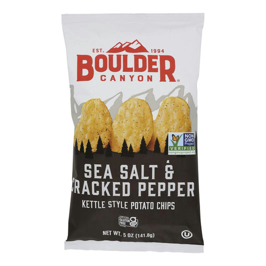 Boulder Canyon - Chips - Sea Salt and Cracked Pepper Gluten Free 5 oz (Pack of 12)