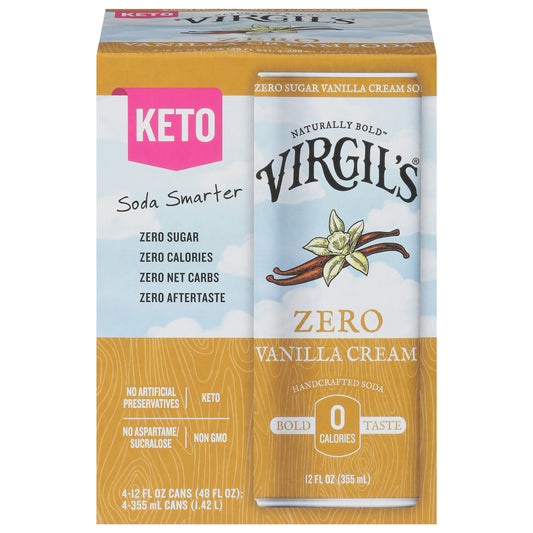 Virgils Vanilla Crem Zero Sugar 48 Fo Pack of 6