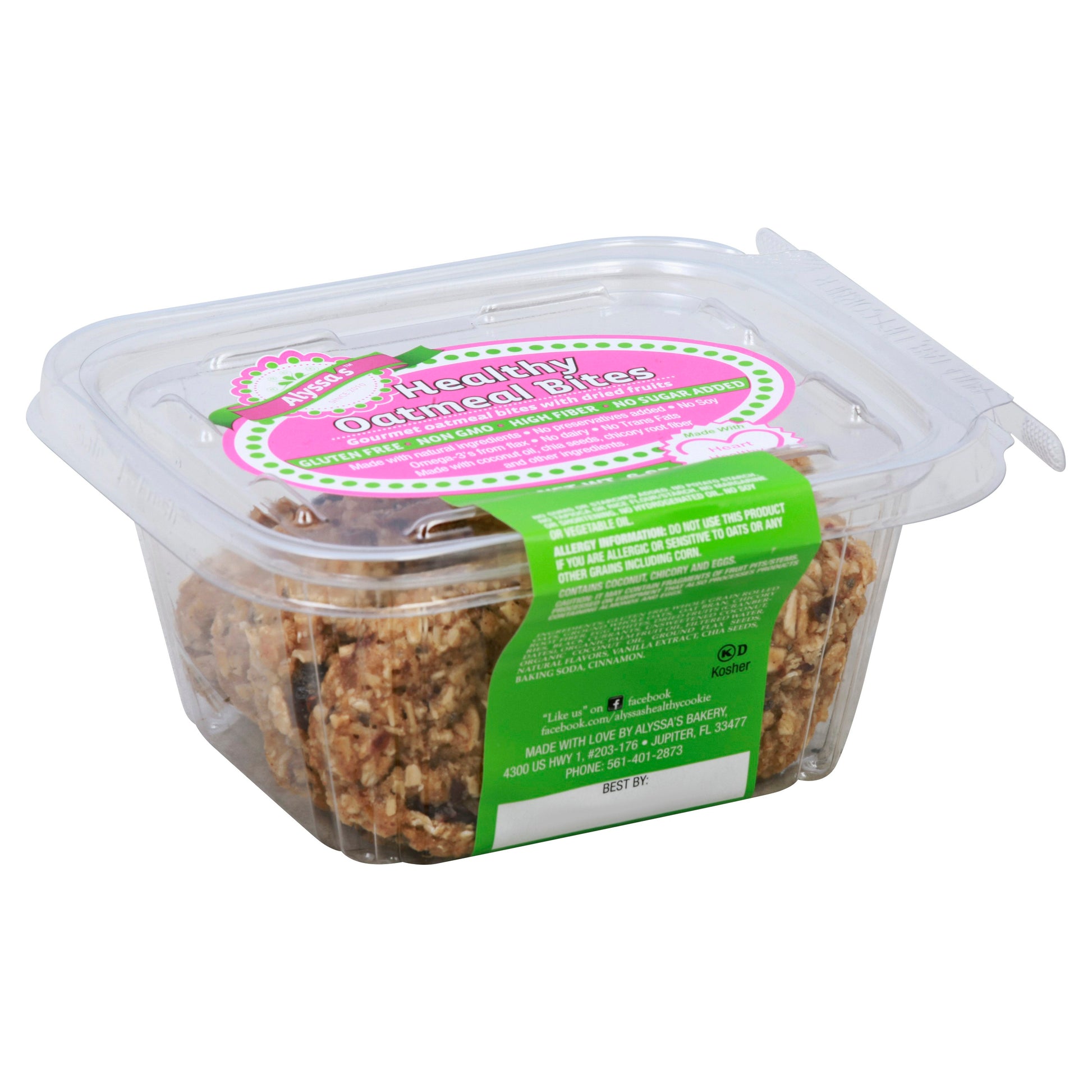 Healthy Oatmeal Bites Cookie Oatmeal Low Callories 6 oz (Pack of 20)