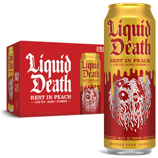 Liquid Death Tea Iced Rest In Peach 153.6 Fo Pack of 3