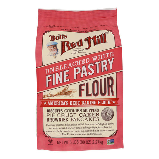 Bob's Red Mill Flour Unbleached White Fine Pastry - 5 lb. (Pack of 4)