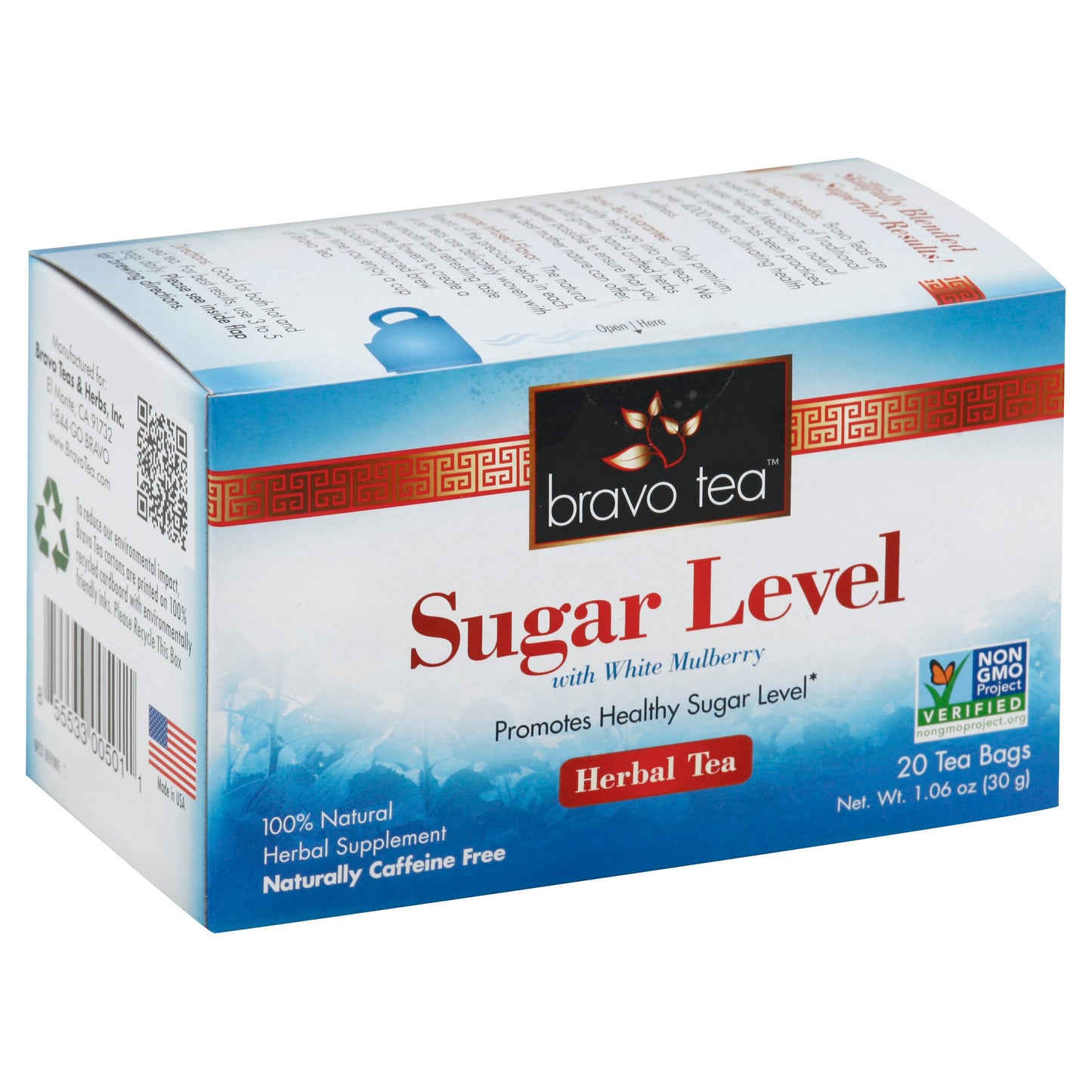 Bravo Teas Tea Sugar Level 20 Bg Pack of 6