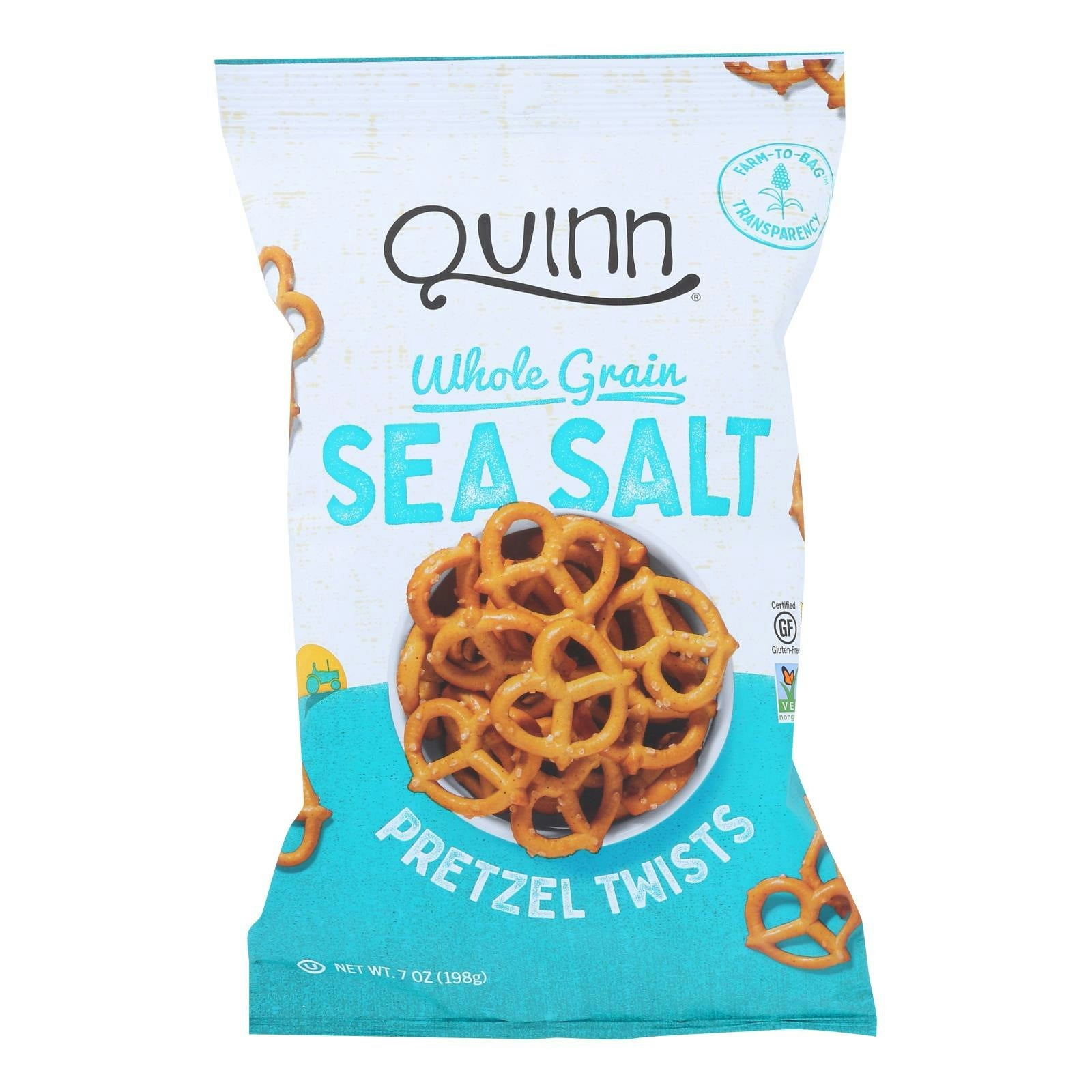 Quinn Pretzels Farm To Bag Classic Sea Salt - 7 oz (Pack of 8)