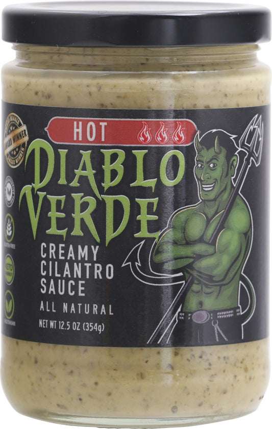 Diablo Verde Sauce Cilantro Hot 12.5 Oz Pack of 6