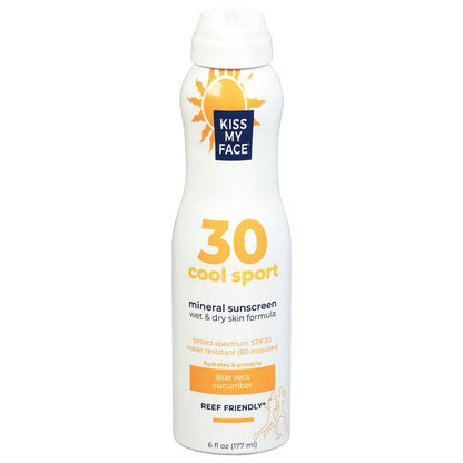 Kiss My Face - Cool Sport Mineral Sunscreen Spray SPF 30 - 6 fl. oz