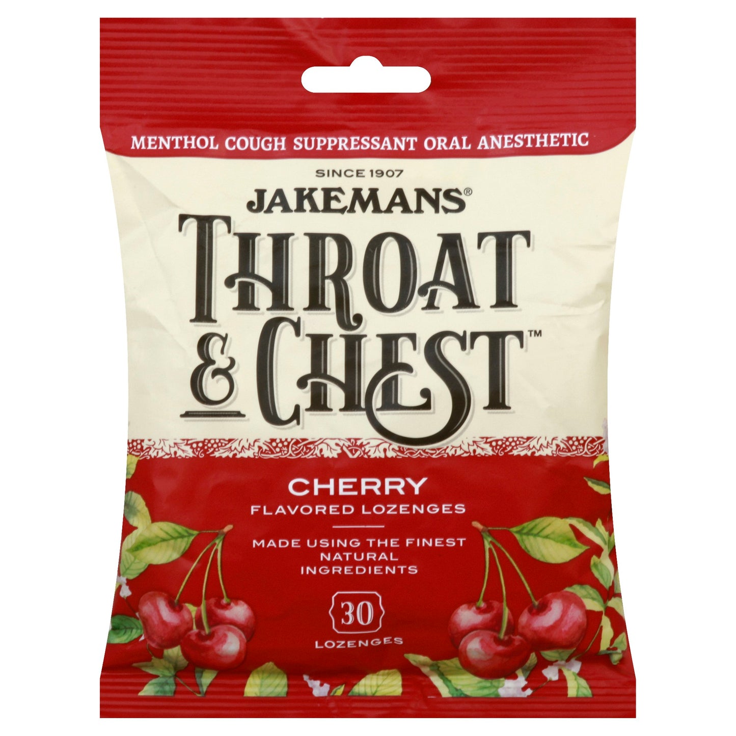 Jakemans Lozenge Thrt&Chst Mnthl Chrry 30 Pc Pack of 12