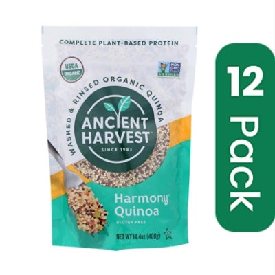 Ancient Harvest Organic Quinoa - Tri - Color Harmony Blend 14.4 oz (Pack of 12)