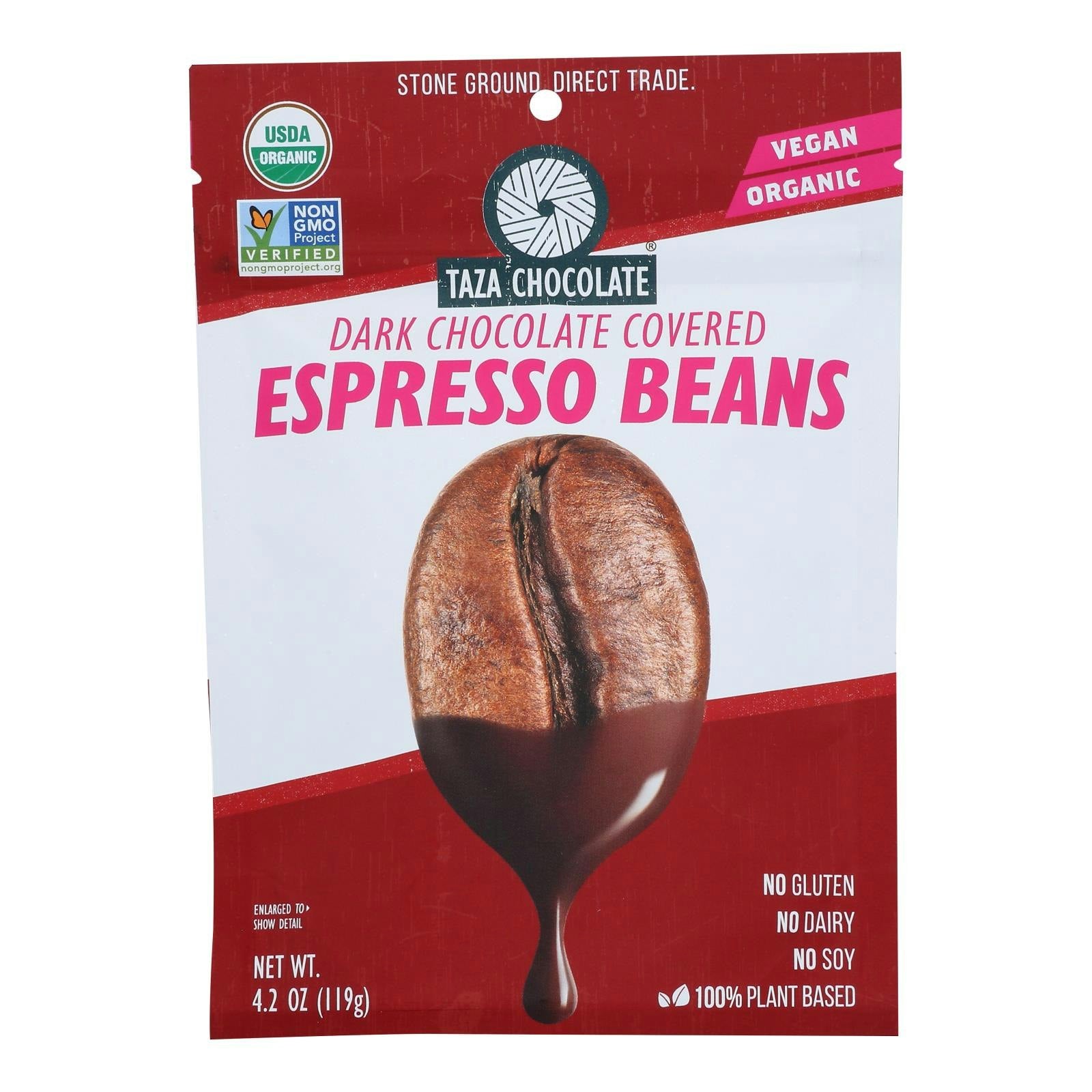 Taza Chocolate Espresso Beans Chocolate Covered 3.5 oz (Pack of 12)