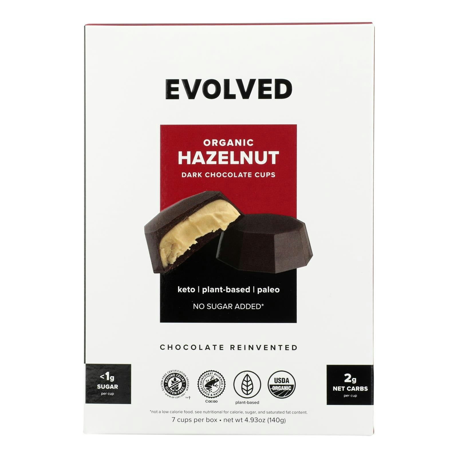 Evolved - Keto Cups Hazelnut 4.93 oz (Pack of 6)