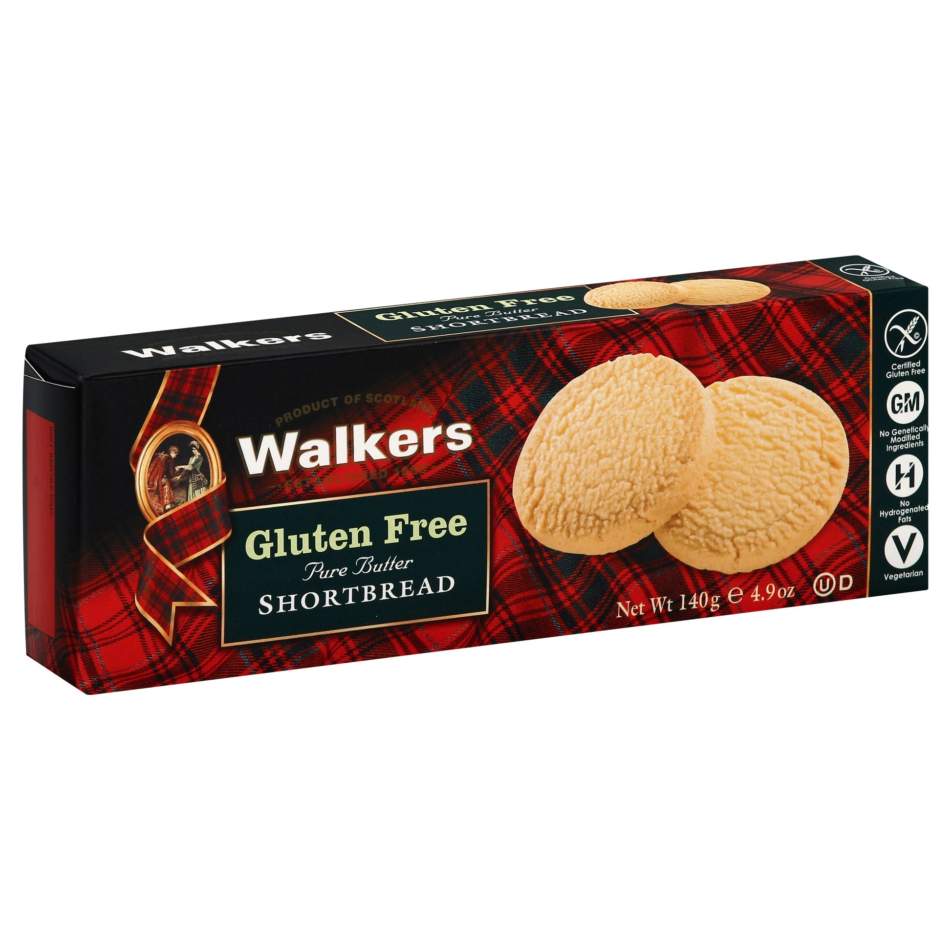 Walkers Cookie Gluten Free Short bread Round G 4.9 oz (Pack of 6)