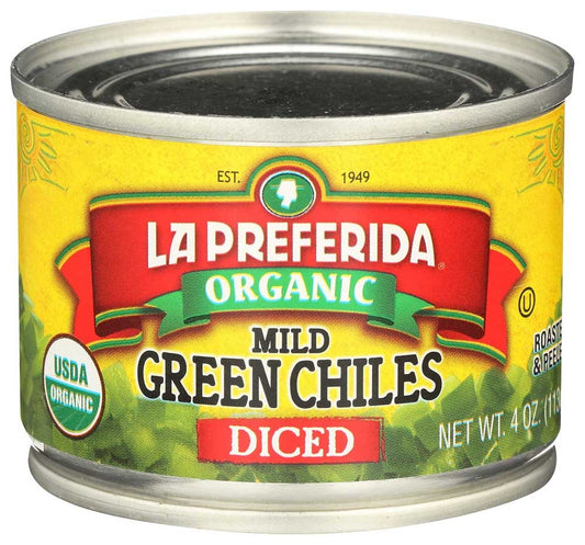 La Preferida Organic Mild Diced Green Chiles - 4 Fluid Ounce (Pack of 12)