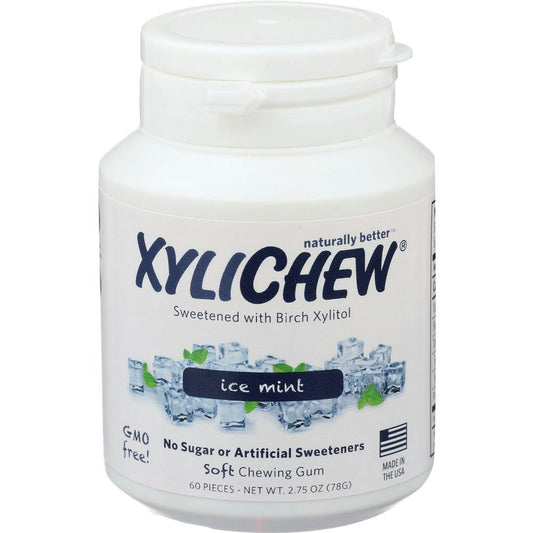 Xylichew Sugar Free Ice Mint Chewing Gum - 60 count (Pack of 4)