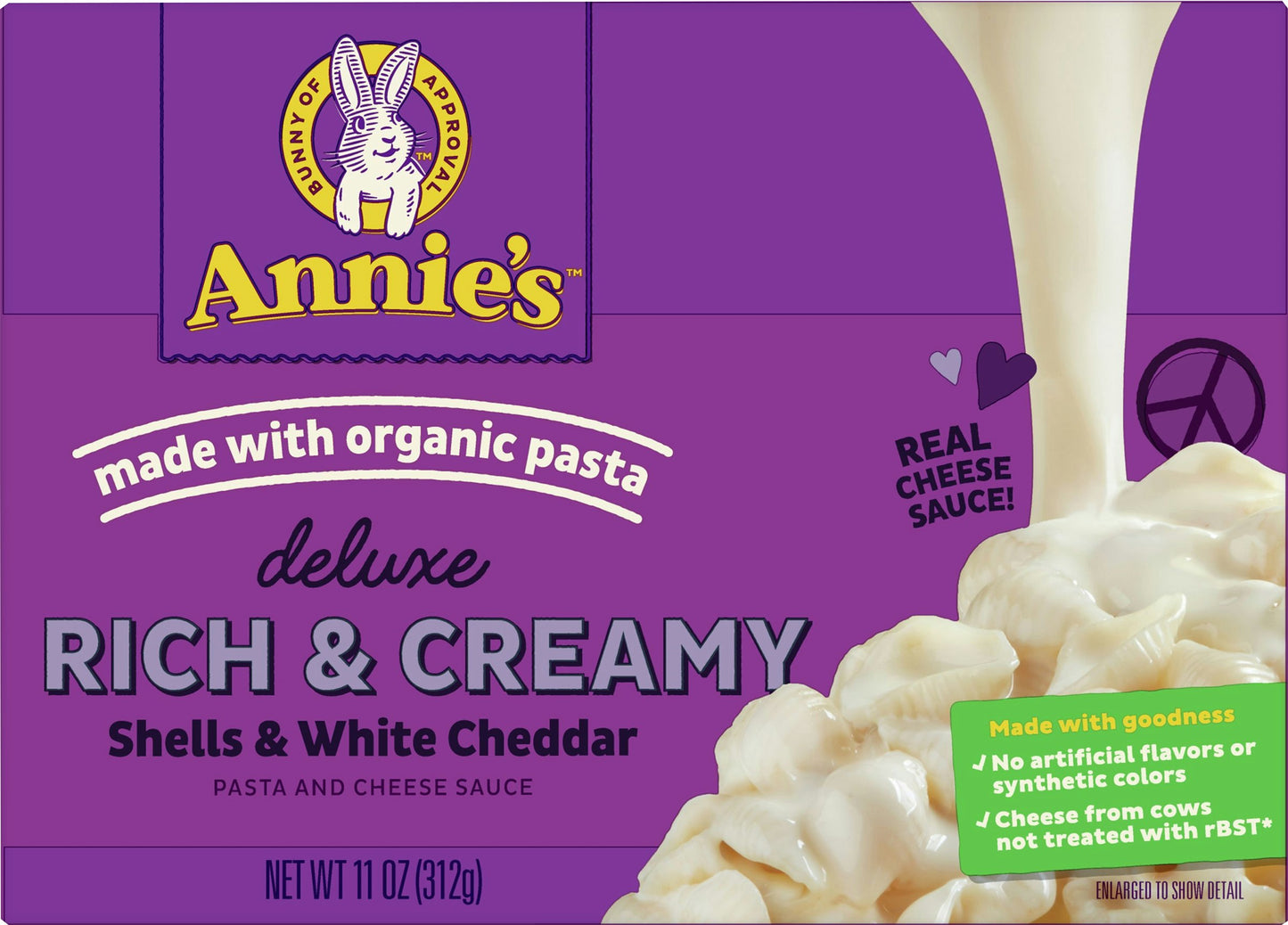 Annies Homegrown Mac N Cheese White Cheddar Deluxe 11 Oz Pack of 12